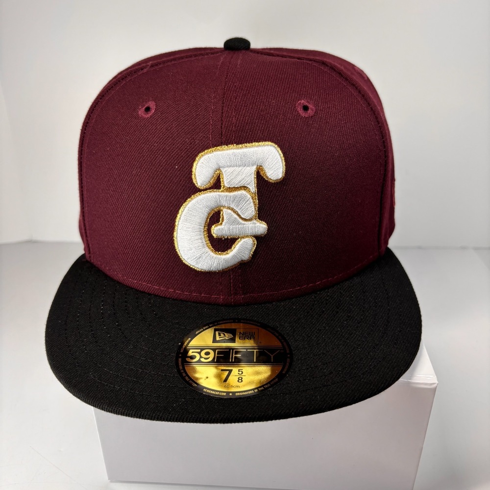 Tomateros de Culiacán Burgundy Black White Gold Logo Design 59FIFTY Size  7 5/8
